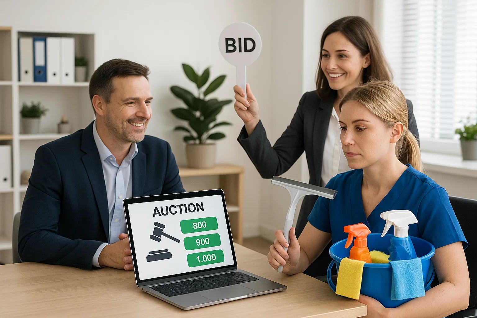 Gebäudereinigung per Auktion: Effizient, transparent und vorteilhaft für Auftraggeber und Reinigungsfirmen